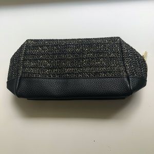 NWOT Tarte Black and Gold Makeup Bag